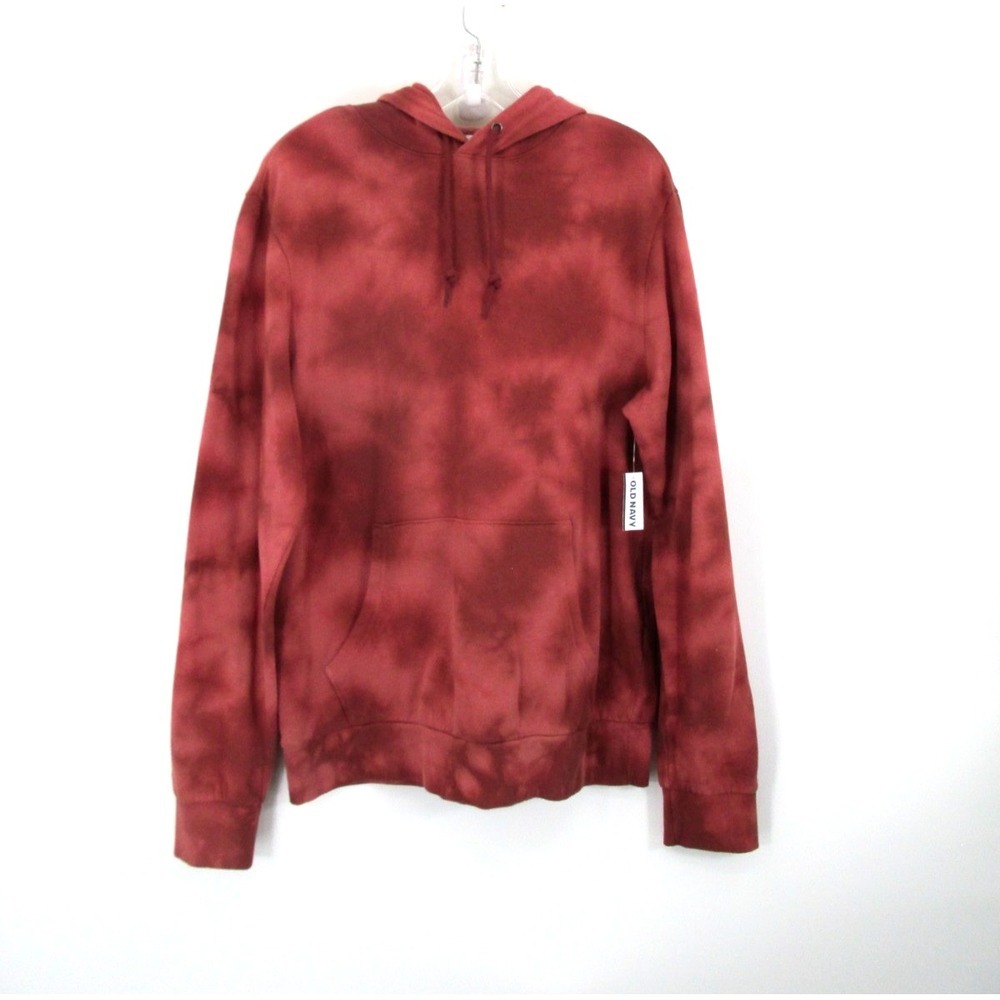 NWT OLD NAVY Hooded Sweatshirt Women Medium Pullover Pink Tie Dye Hoodie Pockets
